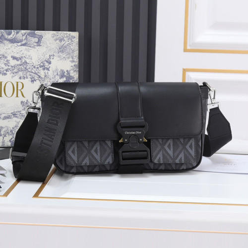 Dior Womens Mens Bags Shoulder Bags Luxury Brand Design Fashion Type DIOR HIT THE ROAD BAG WITH STRAP Black CD Diamond Canvas and Smooth Calfskin with Original Box 1ESME157CDP_H43E