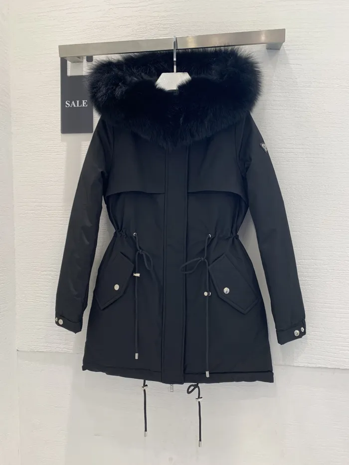 Prada Design Womens Cardamine Winter Windprood Down Jackets Keep Warm 90% White Duck Down