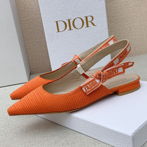 Dior Women Shoes Pumps Luxury Design Fashion Type Flat Heel Shoes for Wedding Style J'ADIOR SLINGBACK BALLERINA Cotton Fabric with Original Box Flat