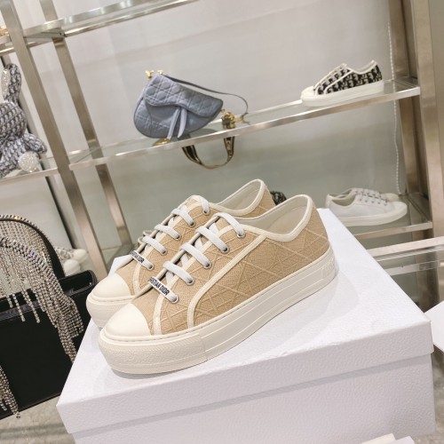 Dior Womens Shoes Fashion Sneakers WALK'N'DIOR SNEAKER Cotton Canvas Luxury Brand with Original Box Whatsapp 