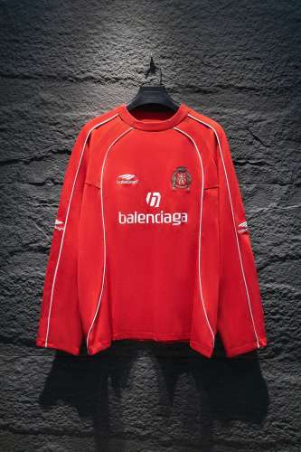 Balenciaga Luxury Brand Women Mens T-Shirt PARIS SOCCER LONG SLEEVE T-SHIRT   