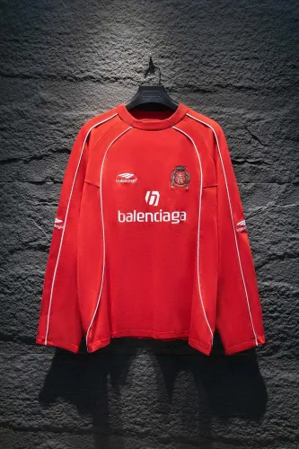 Balenciaga Luxury Brand Women Mens T-Shirt PARIS SOCCER LONG SLEEVE T-SHIRT   