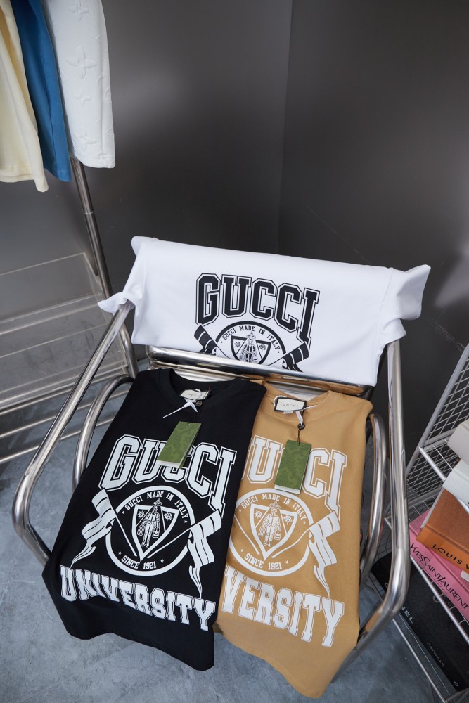 Gucci Luxury Brand Women Mens Short Sleeve T-Shirt COTTON JERSEY PRINTED T-SHIRT   