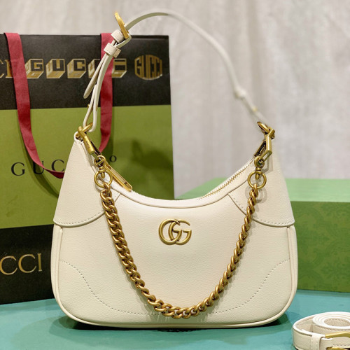 Gucci Womens Bags Shoulder Messenger Bag Luxury Brand Gucci Aphrodite small shoulder bag in white leather with Original Box 731817 AABE9 9022
