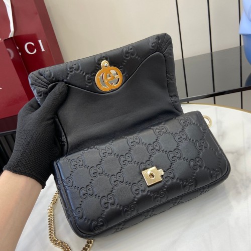 Gucci Mens Bags Crossbody Shoulder Messenger Bags Luxury Brand GG Milano mini top handle bag in black leather 806017 AAD5U 1000 with Original Box  