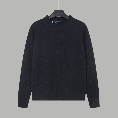 Louis Vuitton Mens Sweater Knitwear Luxury Brand Mens Sweaters Embroidered Signature Merino Crewneck 1AFIXC Top Quality   