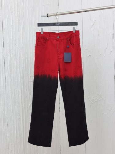 Louis Vuitton Luxury Brand Women Mens Pant Jeans Embroidered Denim Pants 1AFAD2   