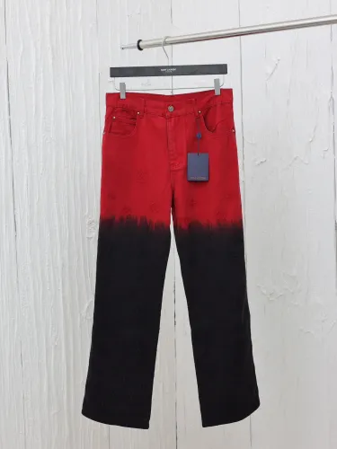 Louis Vuitton Luxury Brand Women Mens Pant Jeans Embroidered Denim Pants 1AFAD2   
