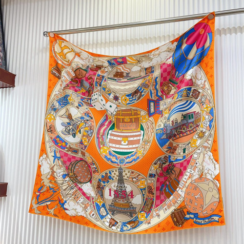Louis Vuitton Scarves Womens Fashion Scarf LV Journey Square 90 M79936 with Original Box   