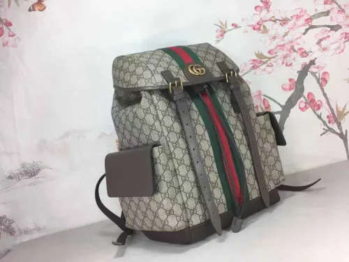 Gucci Womens Bags Backpacks Luxury Brand Gucci GG Supreme Ophidia Medium Backpack With Straps  