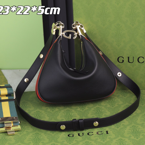 Gucci Womens Bags Shoulder Messenger Bag Luxury Brand Gucci Attache small shoulder bag in black leather with Original Box 699409 UXWBG 1037