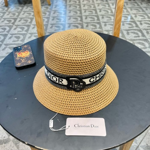 Dior Womens Straw Hat Bucket Hat Luxury Brand Design Dior Cap with Original Box  