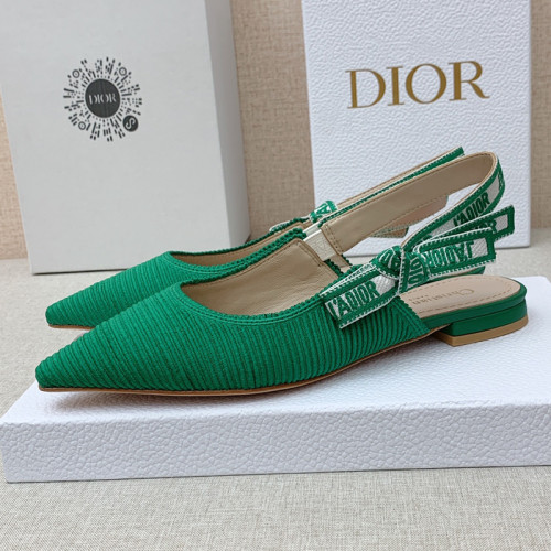 Dior Women Shoes Pumps Luxury Design Fashion Type Flat Heel Shoes for Wedding Style J'ADIOR SLINGBACK BALLERINA Cotton Fabric with Original Box Flat