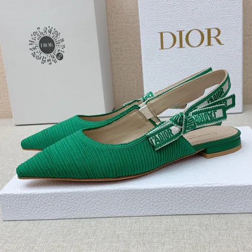 Dior Women Shoes Pumps Luxury Design Fashion Type Flat Heel Shoes for Wedding Style J'ADIOR SLINGBACK BALLERINA Cotton Fabric with Original Box Flat