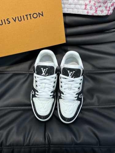 Louis Vuitton Mens Shoes Fashion Sneakers Design Luxury Brand LV TRAINER SNEAKER 1ABLVV Mix of materials with Original Box 1ABLUR  