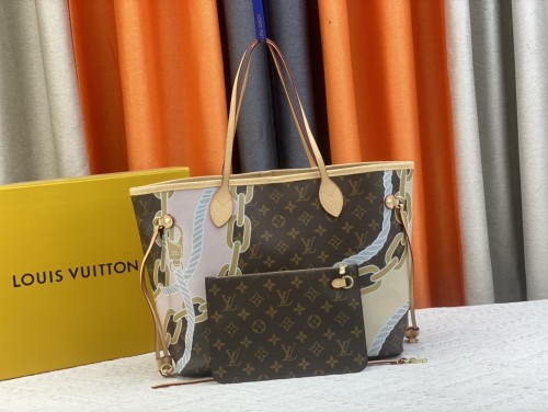 Louis Vuitton Womens Bags Handbags Luxury Brand Fashion Type NEVERFULL MM M21352 Silver Coated canvas