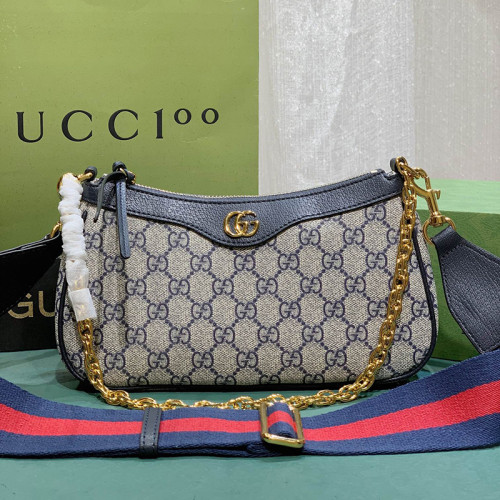Gucci Womens Bags Shoulder Messenger Bag Luxury Brand Gucci Ophidia small handbag in beige and ebony Supreme with Original Box 735132 FABLE 8881
