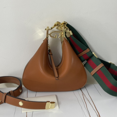 Gucci Womens Bags Shoulder Messenger Bag Luxury Brand Gucci Attache small shoulder bag in camel leather with Original Box 699409 UXWBG 9109