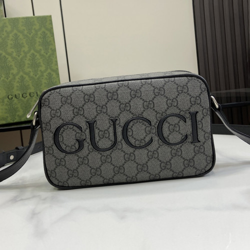 Gucci Mens Womens Bags Shoulder Bag Luxury Brand Gucci mini shoulder bag in grey and black GG Supreme with Original Box 768391 FACQF 1247