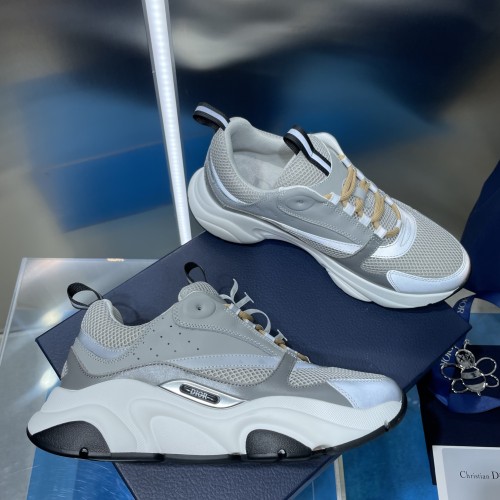 Dior Mens Shoes Sneakers Luxury Brand Breathable Design B22 SNEAKER Mesh with Smooth Calfskin with Original Box 3SN231YXX_H861