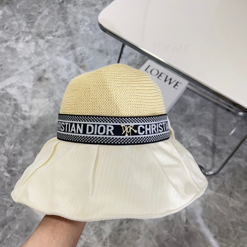 Dior Womens Bucket Hat Straw Hat Luxury Brand Design Dior Cap with Original Box  