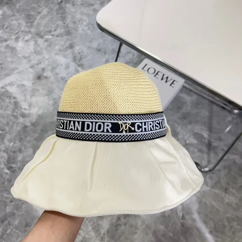 Dior Womens Bucket Hat Straw Hat Luxury Brand Design Dior Cap with Original Box  