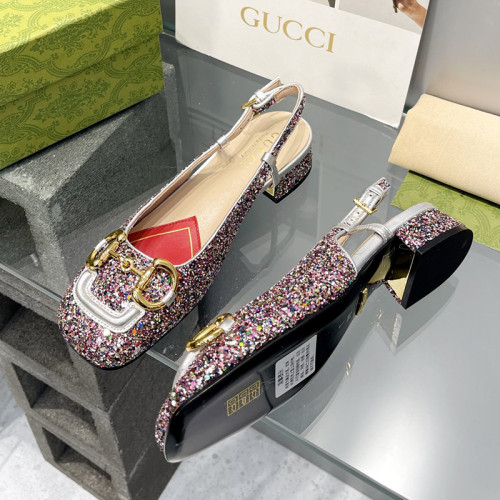 Gucci Womens Shoes Pumps Luxury Brand Women's Low-Heel Pump With Horsebit In Leather 2.5cm Heel with Original Box 694855 BNC00 5815
