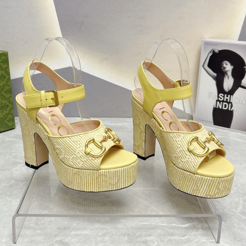 Gucci Womens Shoes Sandals 12cm Heel Luxury Brand with Original Box 730022 US000 7519 Women's Interlocking G sandal in leather Whatsapp 