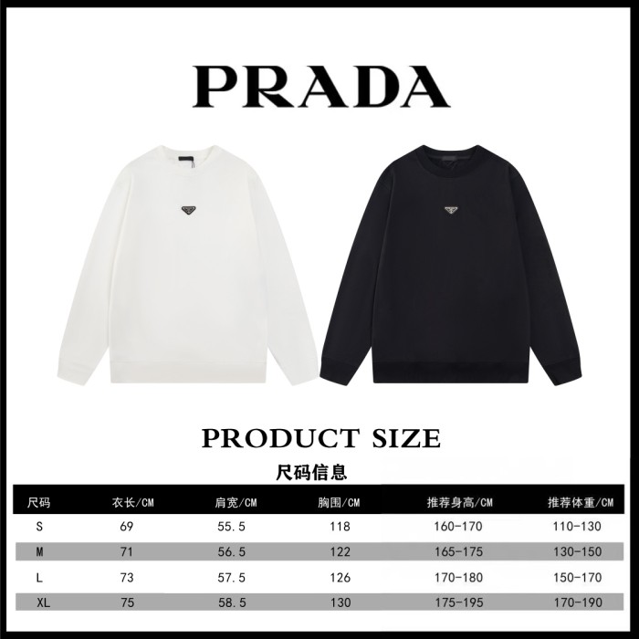 Prada Women Mens Sweatshirt Luxury Brand Mens Sweatshirts   