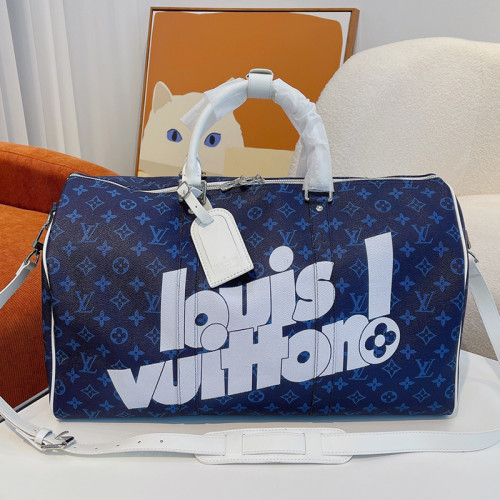 Louis Vuitton Womens and Mens Unisex Bags Luxury Brand LV Keepall Bandoulière 50 Fashion Design Travel Bag