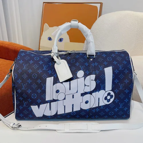 Louis Vuitton Womens and Mens Unisex Bags Luxury Brand LV Keepall Bandoulière 50 Fashion Design Travel Bag