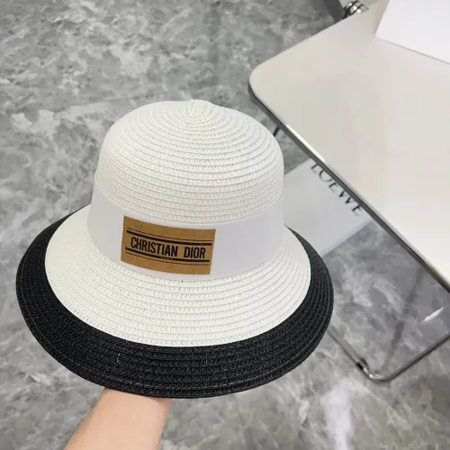 Dior Womens Bucket Hat Straw Hat Luxury Brand Design Dior Cap with Original Box  