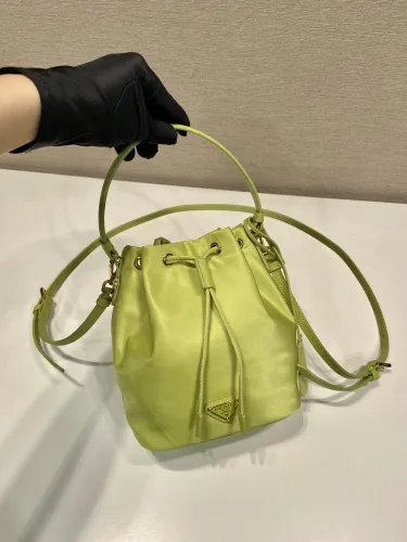 Prada Womens Shoulder Bags Luxury Brand Black Saffiano leather mini-pouch with Original Box 1BE067_RV44_F0134_V_WOM  
