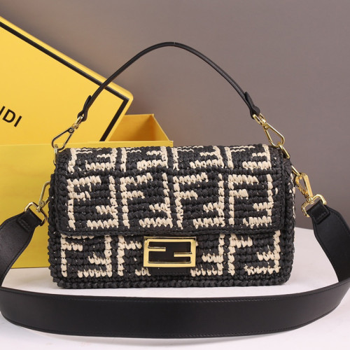 Fendi Womens Bag Shoulder Bags Luxury Brand Baguette fabric bag Fashion Bags for Women with Original Box 8BR600A72VF1AQA