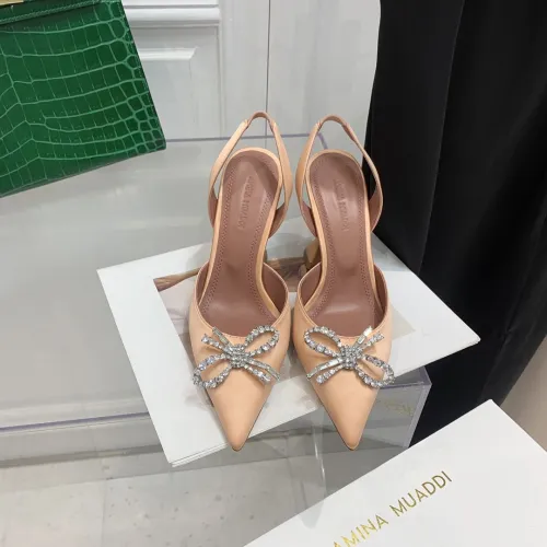 Amina Muaddi Womens Shoes Sandals Slippers Luxury Brand Fashion Pumps for Women with Original Box 9cm Heel