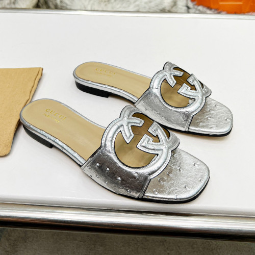 Gucci Womens Shoes Slippers Gucci WOMEN'S INTERLOCKING G CUT-OUT SANDAL Luxury Brand with Original Box 694451 US000 2535  
