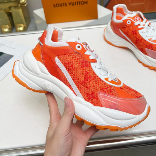 Louis Vuitton Womens Shoes Sneakers Lace-Up Luxury Brand Fashion LV Run 55 Sneaker with Original Box 1ACGOQ  