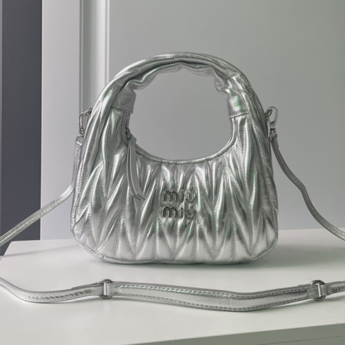 MiuMiu Womens Fashion Handbags Matelassé Shoulder Bag Leather Luxury Brand Miu Miu Wander Matelasse Nappa Leather Hobo Bag  
