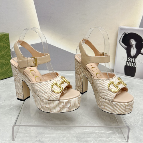 Gucci Womens Shoes Sandals 12cm Heel Luxury Brand with Original Box 730022 US000 7519 Women's Interlocking G sandal in leather Whatsapp 
