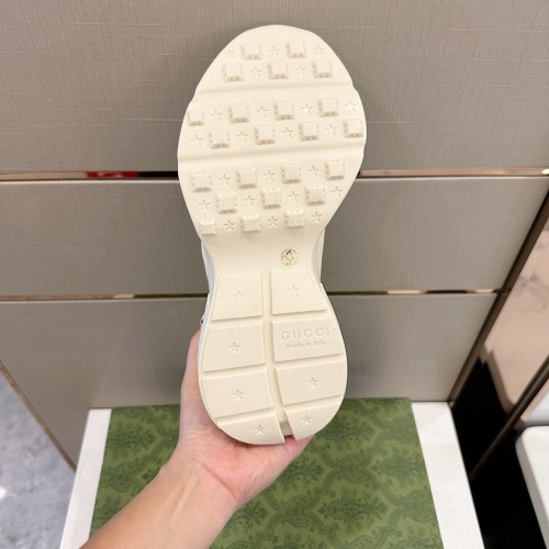 Gucci Womens Shoes Sneakers Luxury Brand Women's Rhyton sneaker in ivory leather with Original Box Whatsapp 