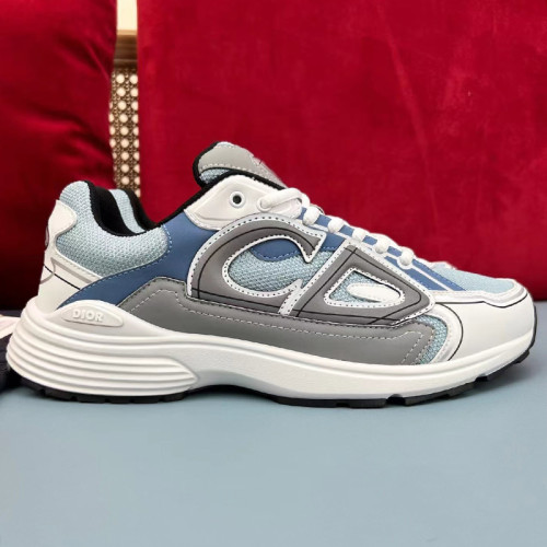 Dior Mens Shoes Sneakers Luxury Brand B30 SNEAKER Light Blue Mesh and Blue, Gray and White Technical Fabric with Original Box 3SN279ZRB_H560