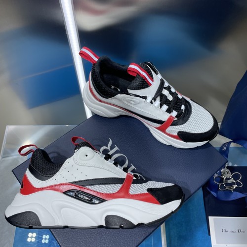 Dior Mens Shoes Sneakers Luxury Brand Breathable Design B22 SNEAKER Mesh with Smooth Calfskin with Original Box 3SN231YXX_H861