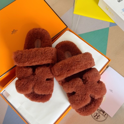 Hermes Womens Mens Unisex Shoes Winter Wool Extra Slippers Sandals Casual Fashion Sandals Luxury Brand with Original Box Whatsapp 