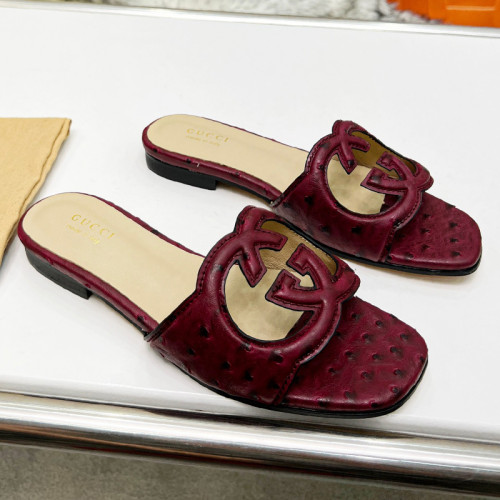 Gucci Womens Shoes Slippers Gucci WOMEN'S INTERLOCKING G CUT-OUT SANDAL Luxury Brand with Original Box 694451 US000 2535  