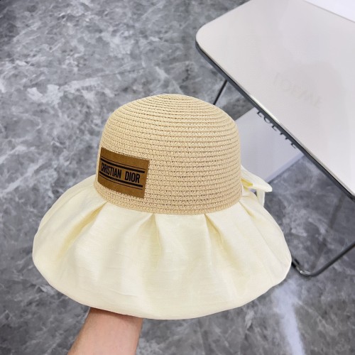 Dior Womens Bucket Hat Straw Hat Luxury Brand Design Dior Cap with Original Box  