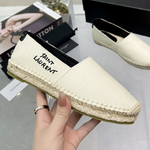 Yves Saint Laurent YSL Women Shoes Casual Luxury Brand SAINT LAURENT EMBROIDERED ESPADRILLES IN CANVAS with Original Box 6059561P2109380