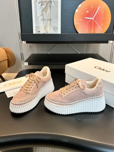 Chloe Chloé Womens Shoes Sneakers Luxury Brand Nama Wedge Sneaker with Original Box Whatsapp 