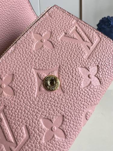 Louis Vuitton Mens Womens Wallets Purse Luxury Brand Rosalie Coin Purse with Original Box M81520 Rose Poudre Pink Monogram Empreinte embossed supple grained cowhide leather