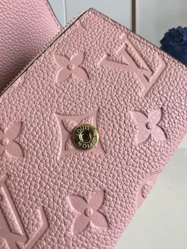 Louis Vuitton Mens Womens Wallets Purse Luxury Brand Rosalie Coin Purse with Original Box M81520 Rose Poudre Pink Monogram Empreinte embossed supple grained cowhide leather