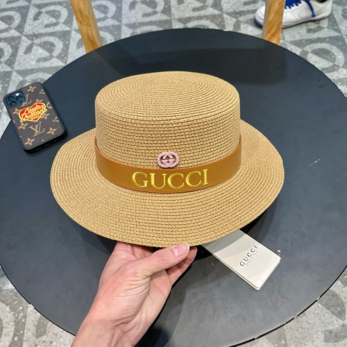 Gucci Womens Cap Bucket Hat Straw Hat Luxury Brand with Original Box  